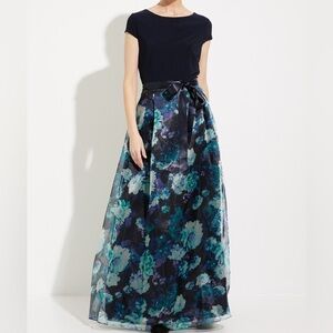 SLNY WOMAN SIZE 8 FLOOR-LENGTH FLORAL FORMAL DRESS